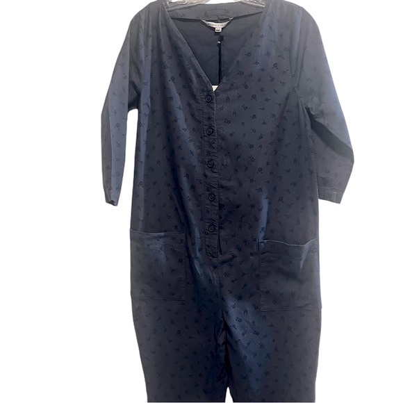 THE NINES by HATCH Button-Front Floral Maternity Jumpsuit - Picture 9 of 16